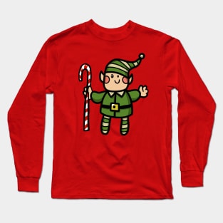 Elf Christmas helper with candy Long Sleeve T-Shirt